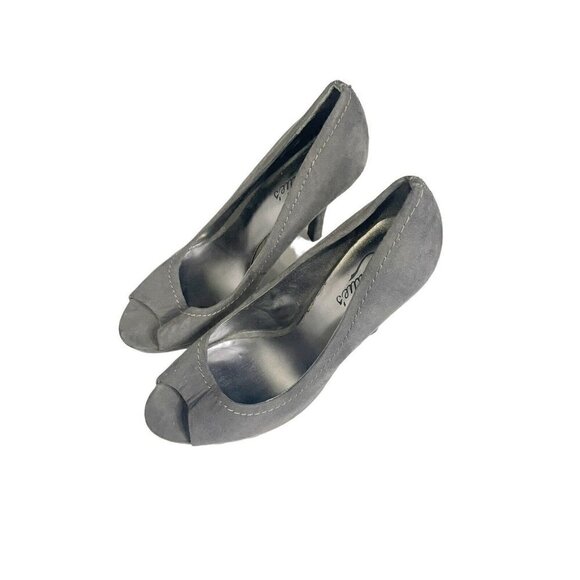 CANDIES Yunnis Grey Suede High Heel Shoes PUMP 73217 Size Women 8 Medium - Picture 3 of 7